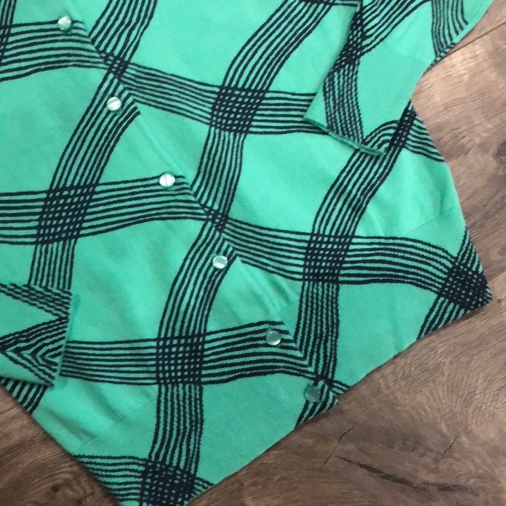 Crown & Ivy Cardigan Sweater Size Small Green Blue - Picture 4 of 4